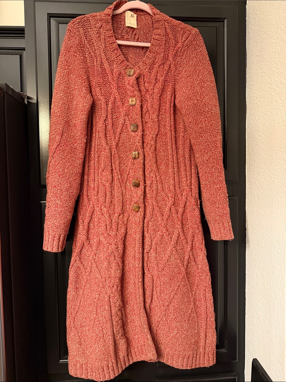 Anthropologie Far Away From Close cable-knit long duster cardigan size XL